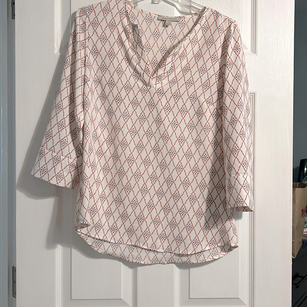 41 Hawthorne ivy texture blouse